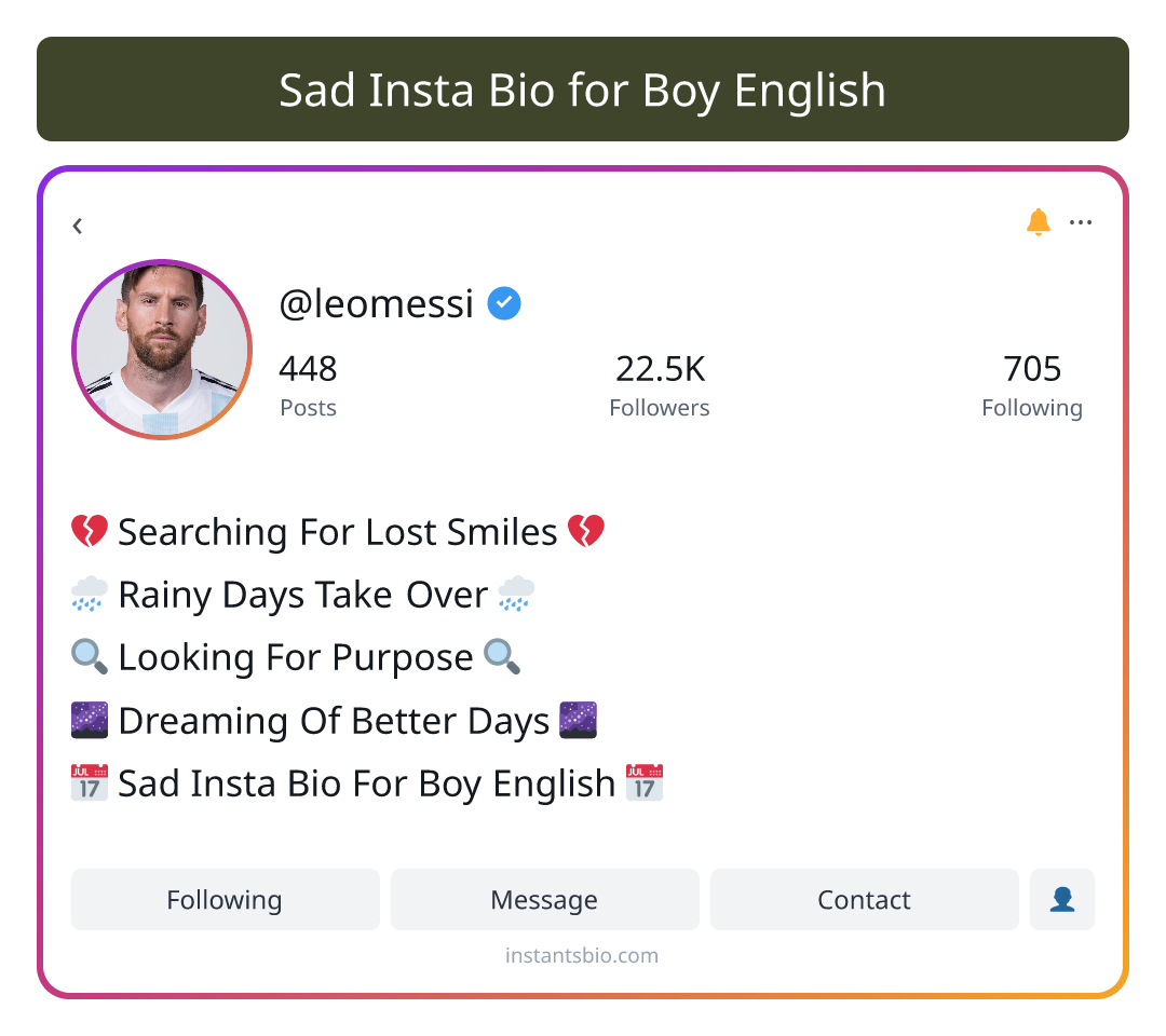 Sad Insta Bio for Boy English - sad bio for boy