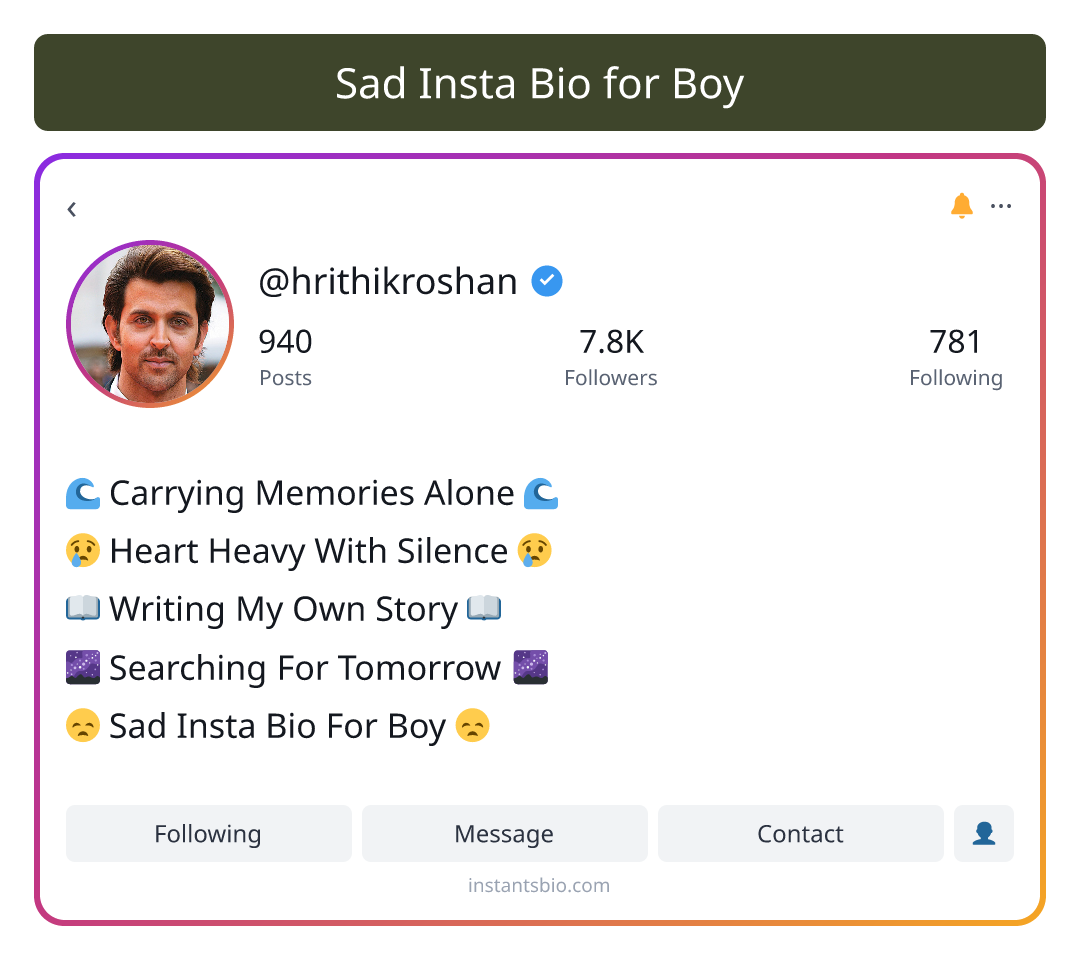 Sad Insta Bio for Boy - sad bio for boy