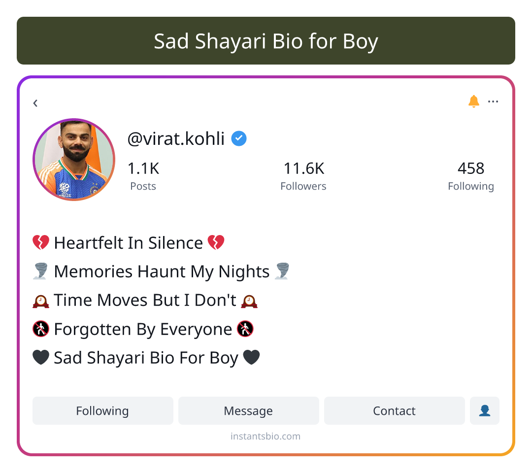 Sad Shayari Bio for Boy - sad bio for boy