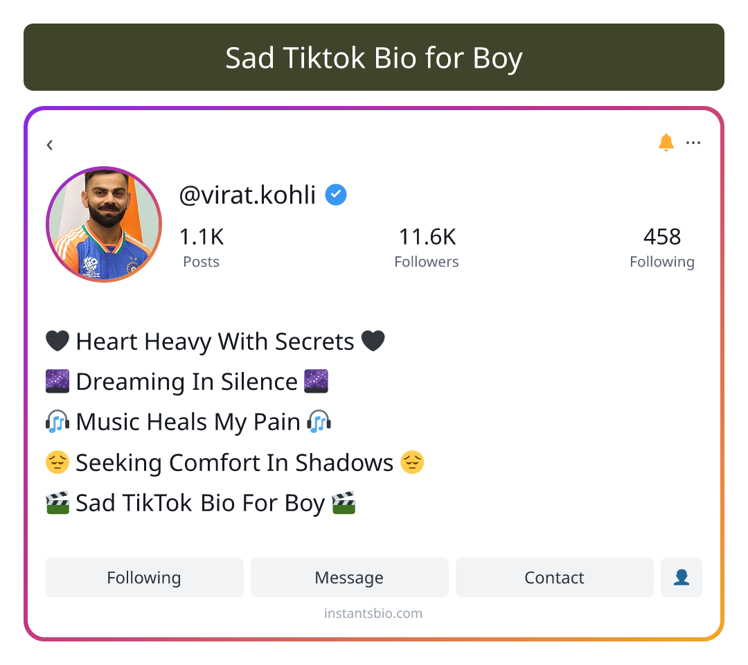 Sad Tiktok Bio for Boy - sad bio for boy