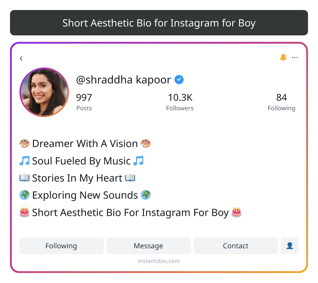Short Aesthetic Bio for Instagram for Boy