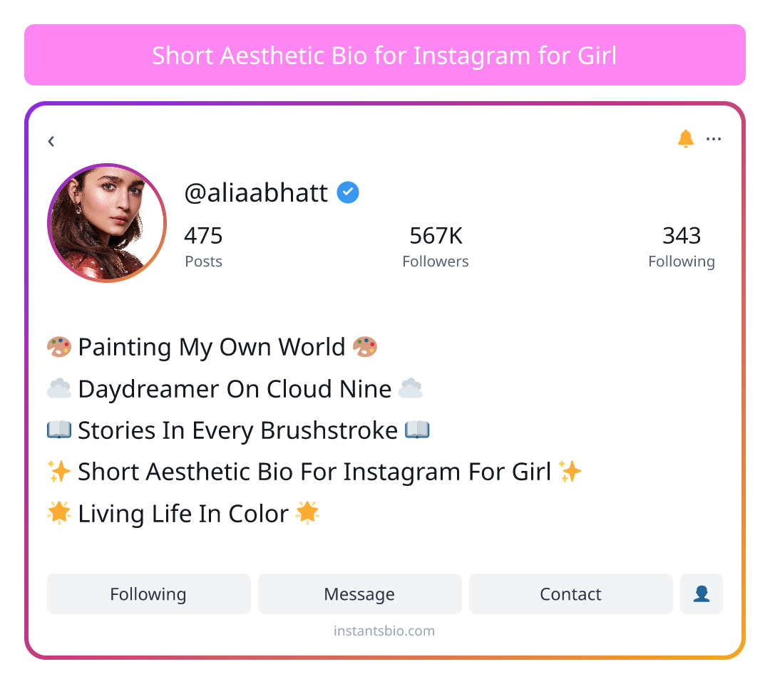 Short Aesthetic Bio for Instagram for Girl - short bio for instagram for girl