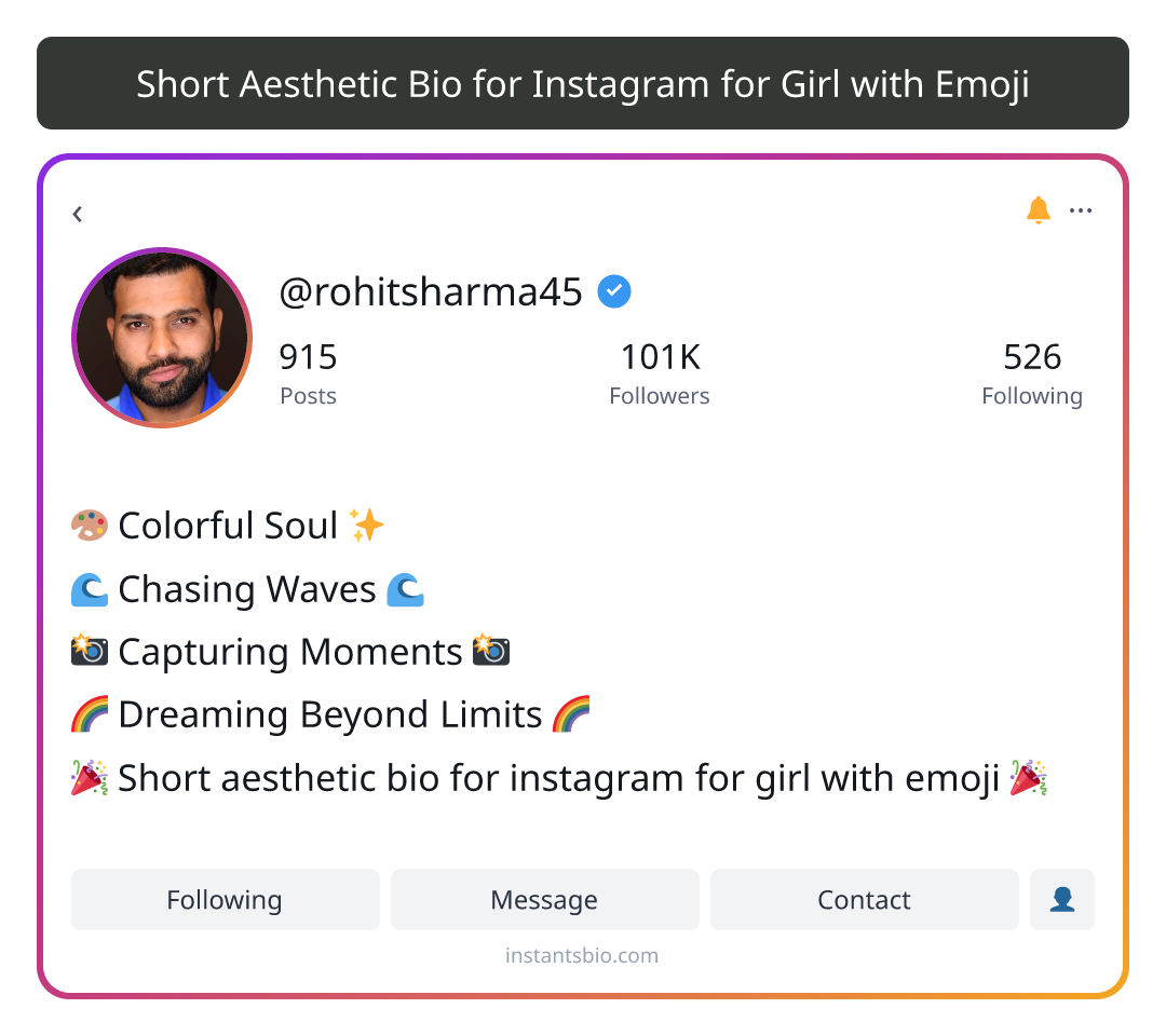 Short Aesthetic Bio for Instagram for Girl with Emoji