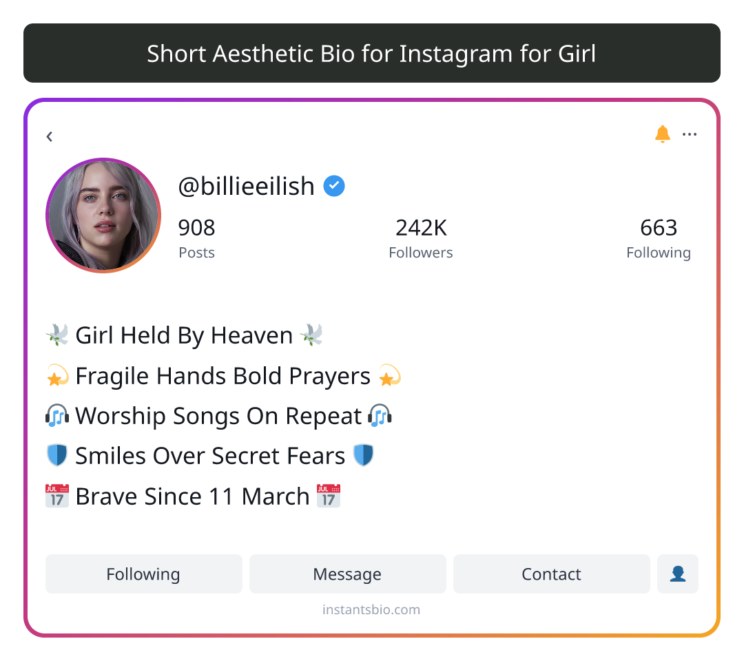 Short Aesthetic Bio for Instagram for Girl - bio for instagram for girl 