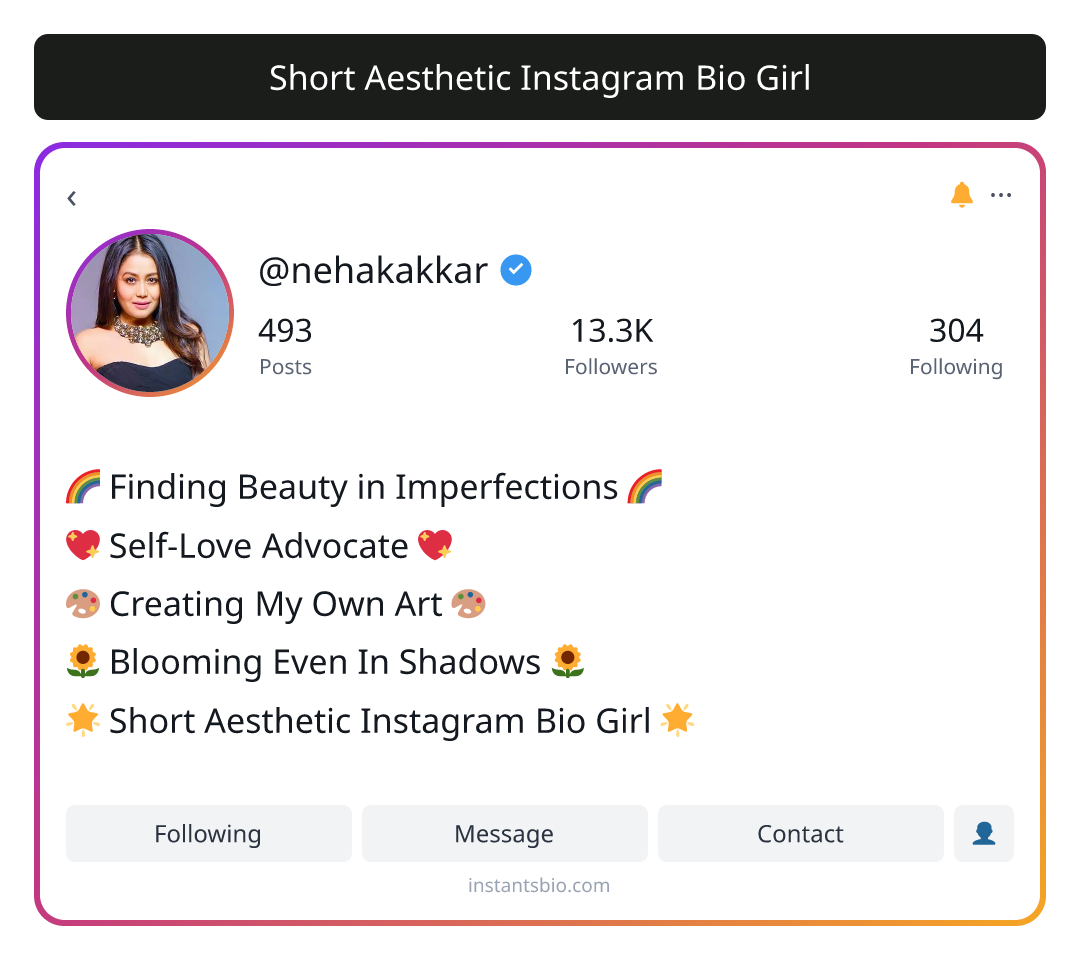 Short Aesthetic Instagram Bio Girl