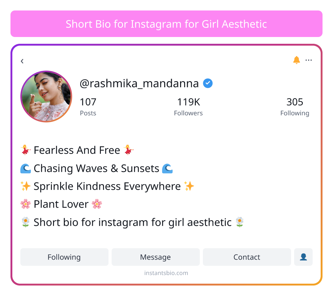 Short Bio for Instagram for Girl Aesthetic