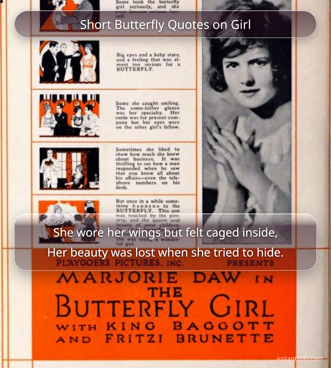 Short Butterfly Quotes on Girl
