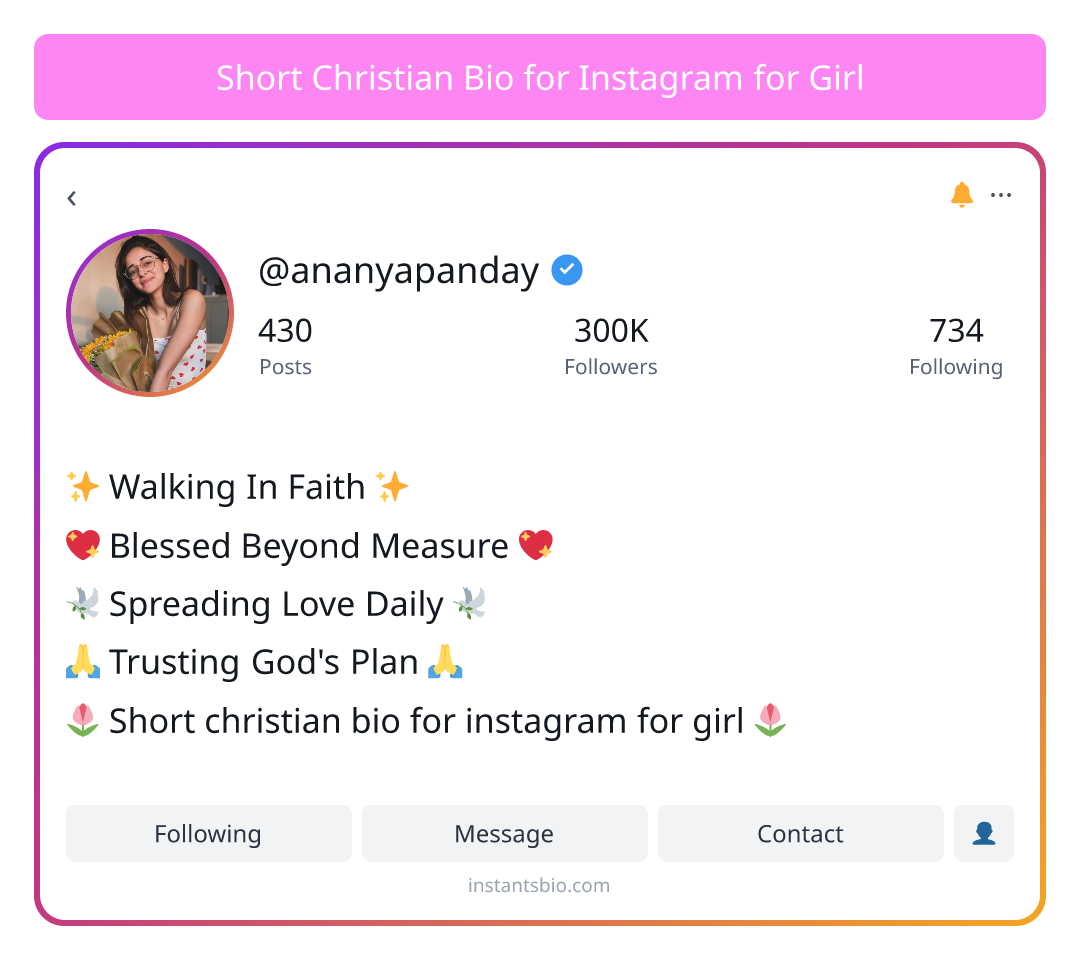 Short Christian Bio for Instagram for Girl - short bio for instagram for girl