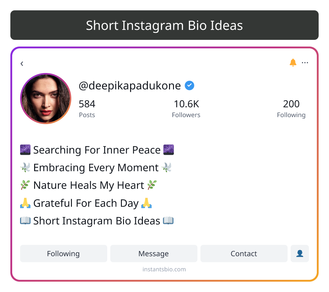 Short Instagram Bio Ideas