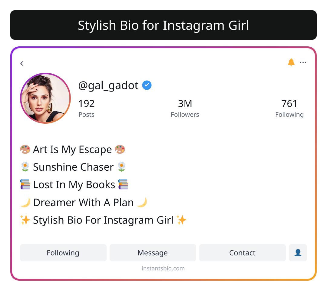 Stylish Bio for Instagram Girl