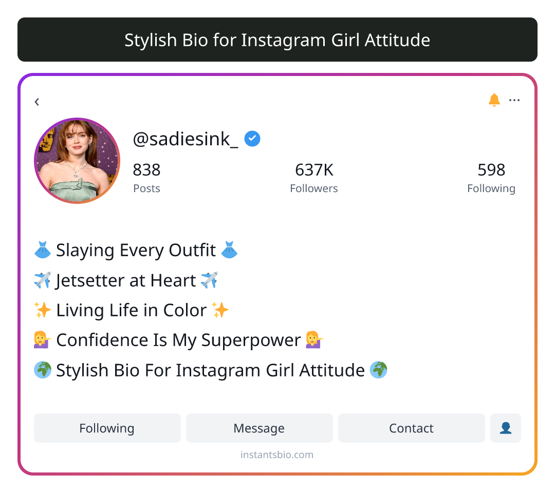 Stylish Bio for Instagram Girl Attitude