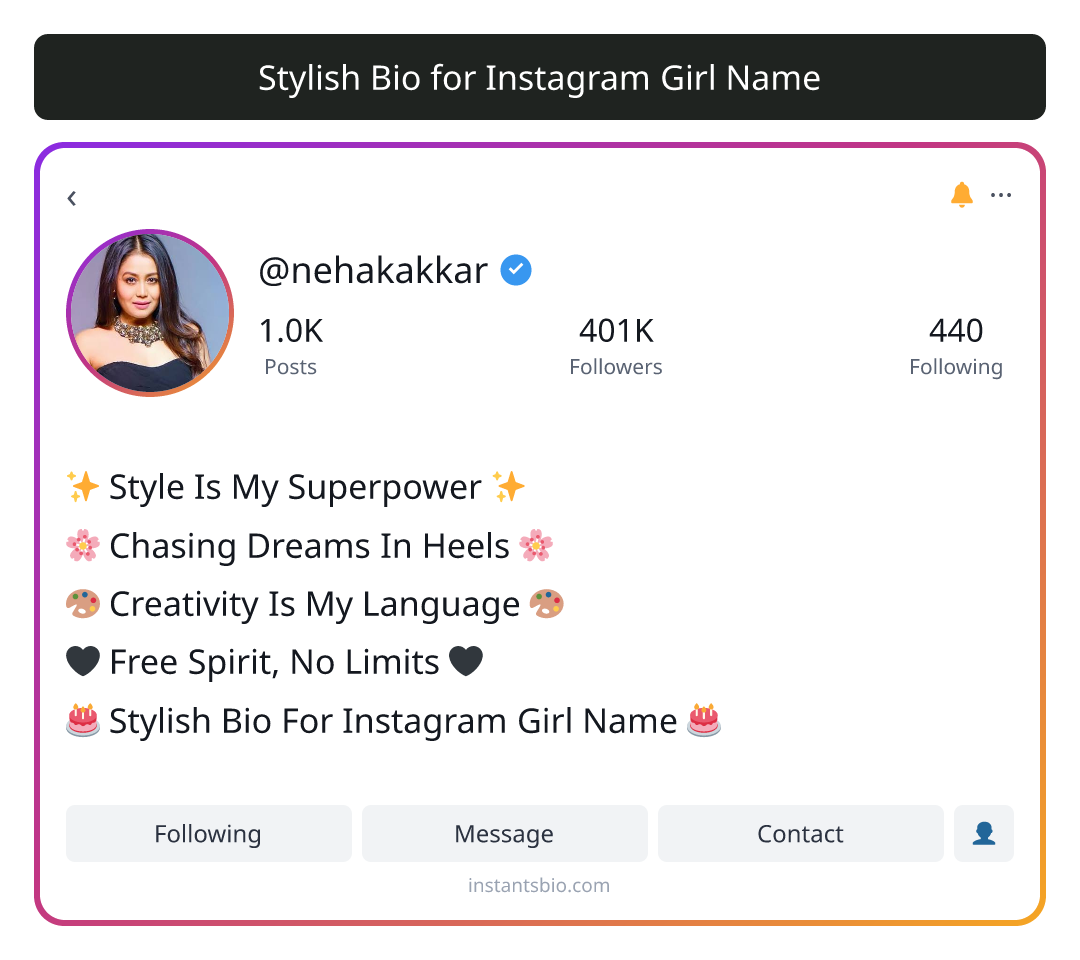 Stylish Bio for Instagram Girl Name