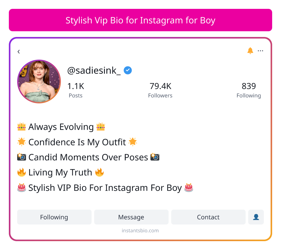Stylish Vip Bio for Instagram for Boy