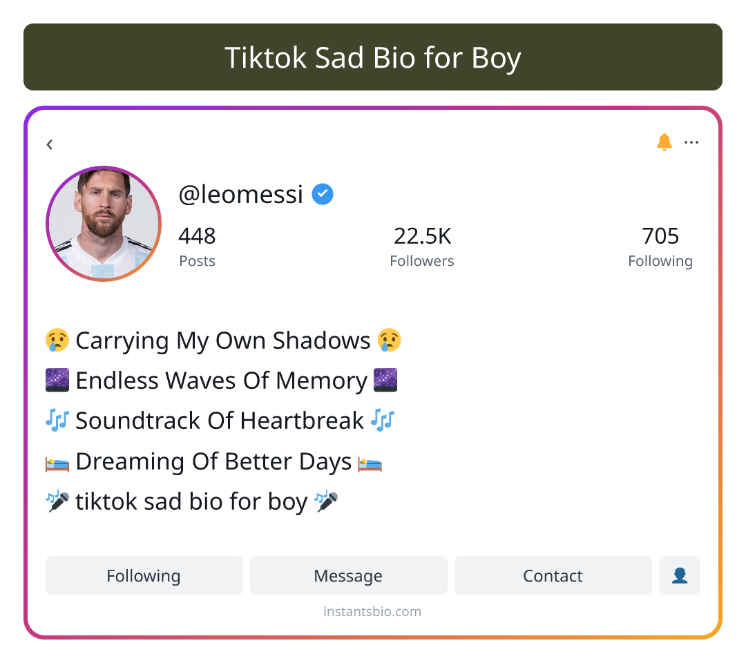 Tiktok Sad Bio for Boy