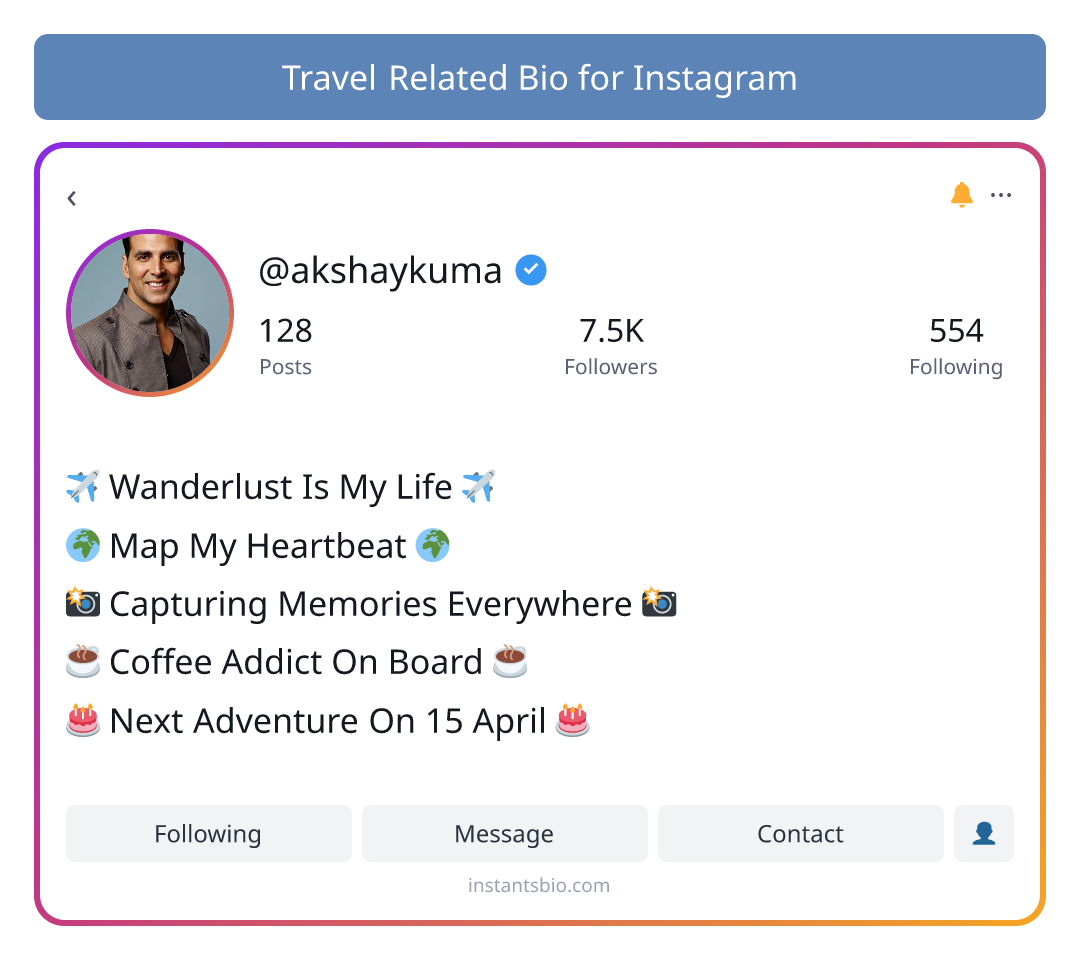 Travel Related Bio for Instagram - travel bio for instagram