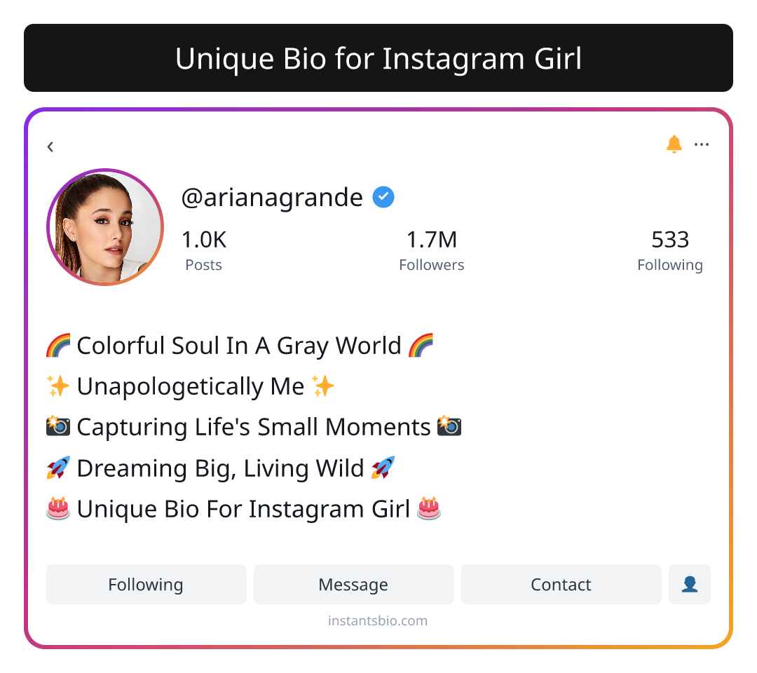 Unique Bio for Instagram Girl