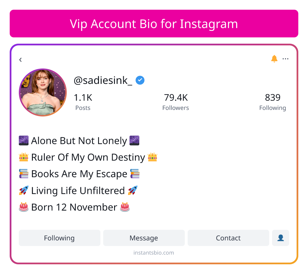 Vip Account Bio for Instagram - vip bio for instagram