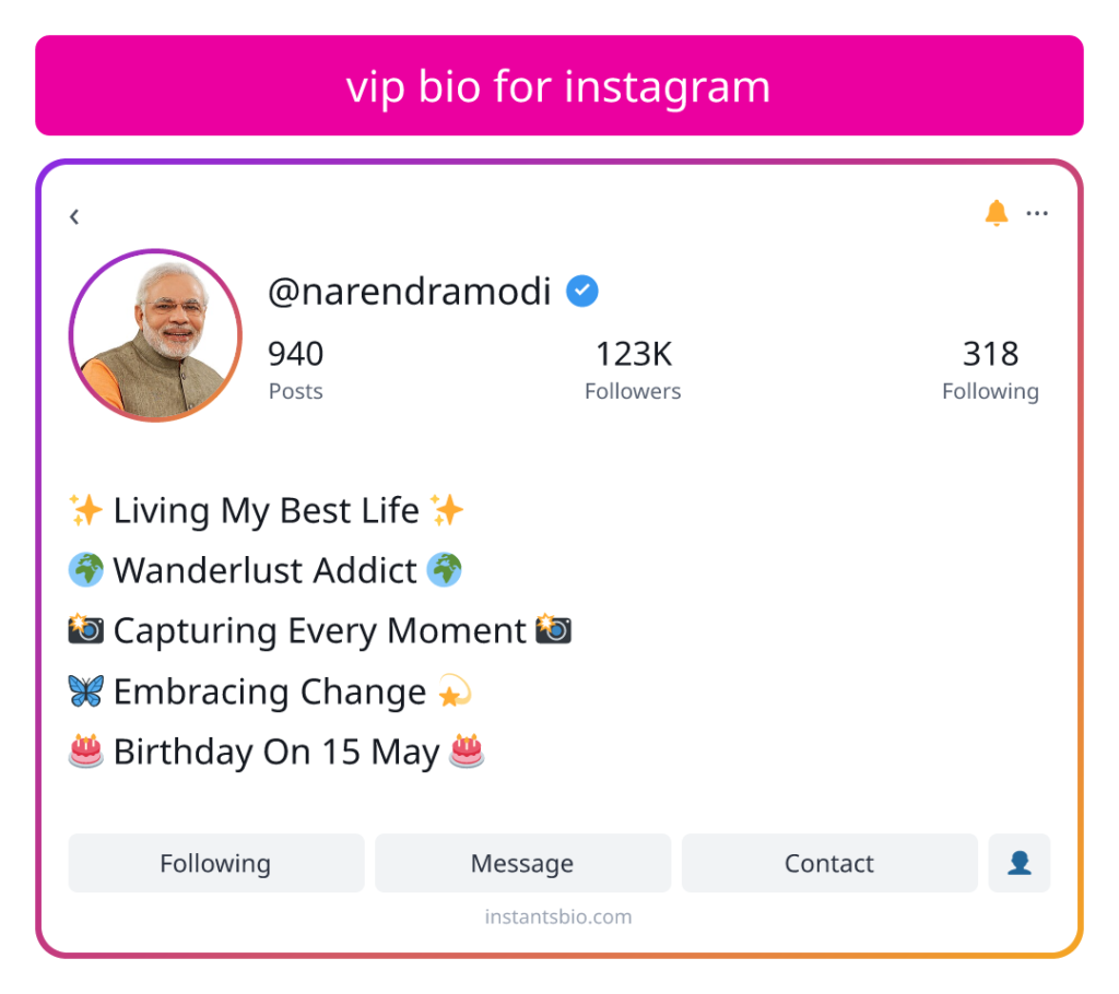 vip bio for instagram