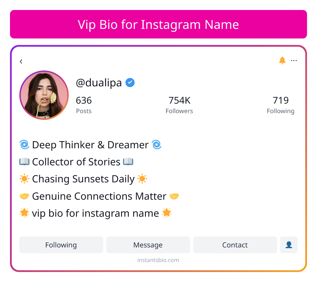 Vip Bio for Instagram Name