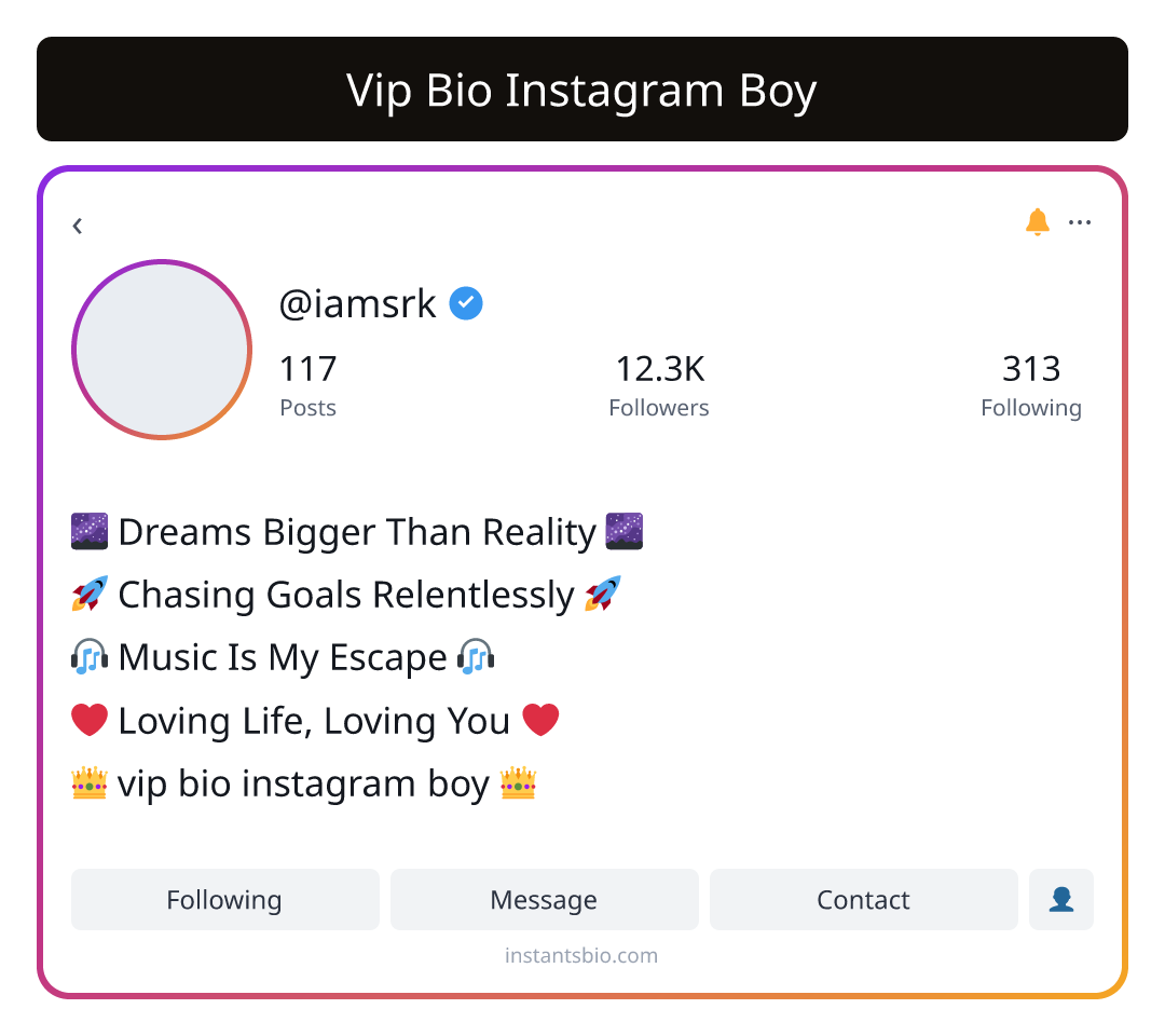 Vip Bio Instagram Boy