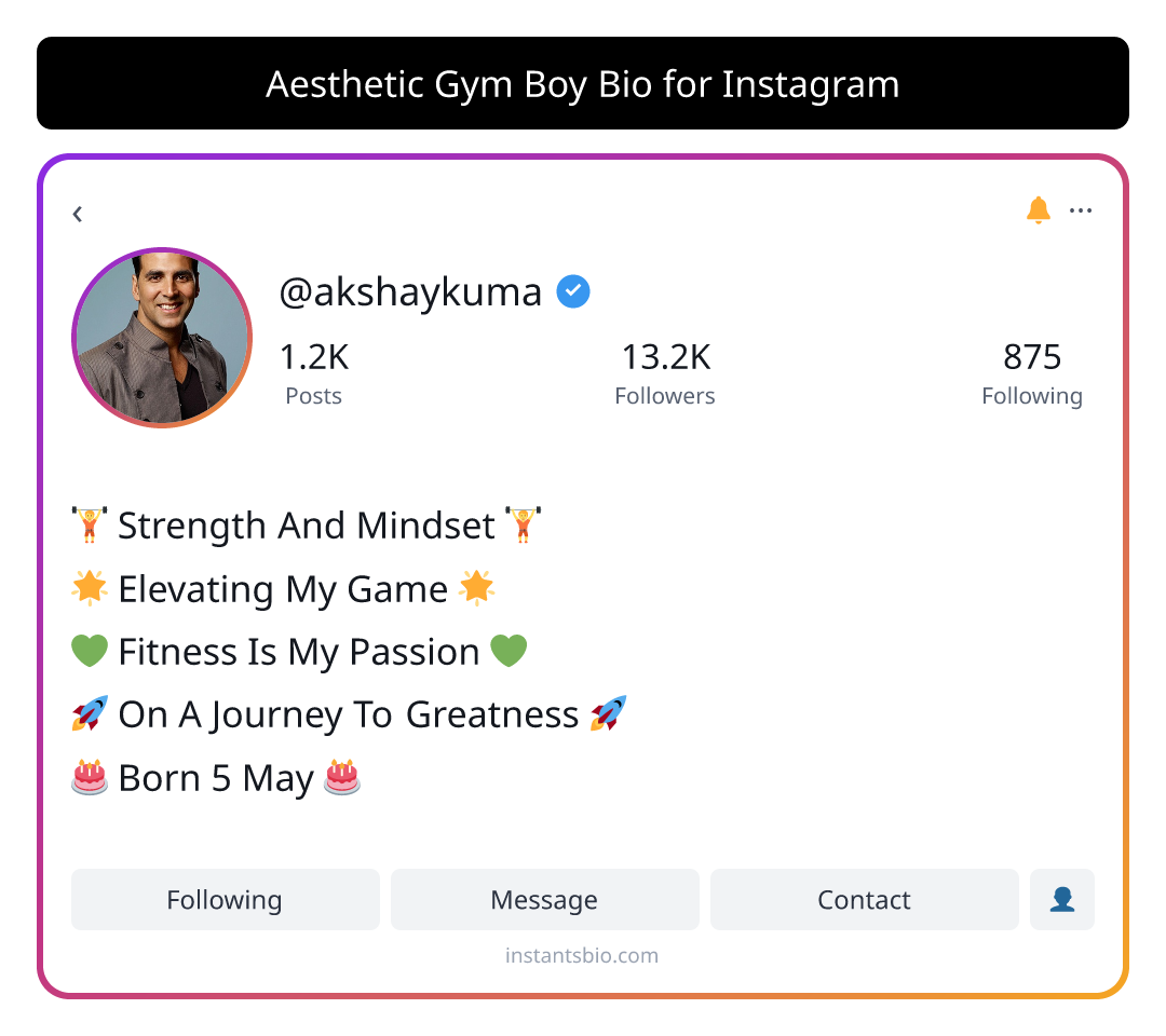 Aesthetic Gym Boy Bio for Instagram