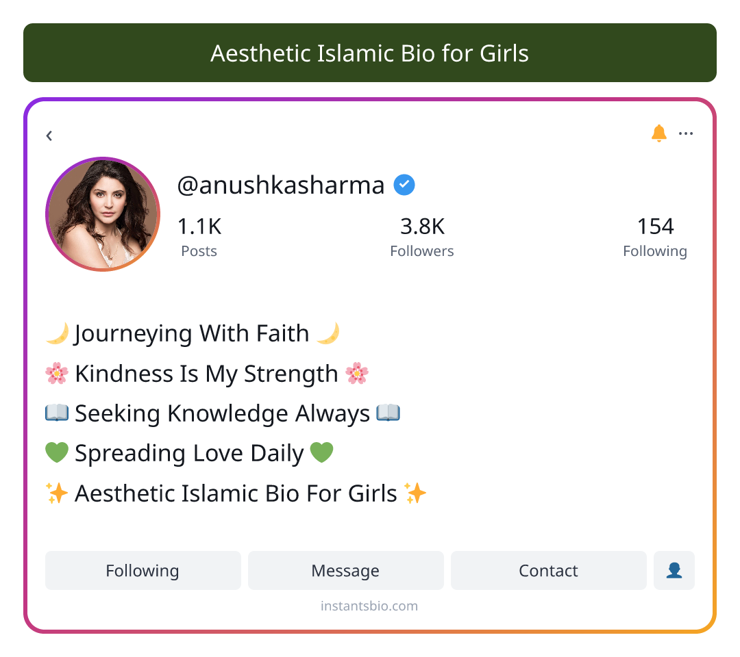 Aesthetic Islamic Bio for Girls