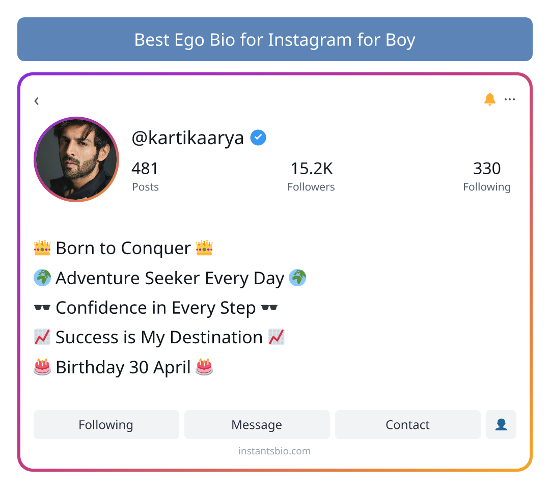 Best Ego Bio for Instagram for Boy