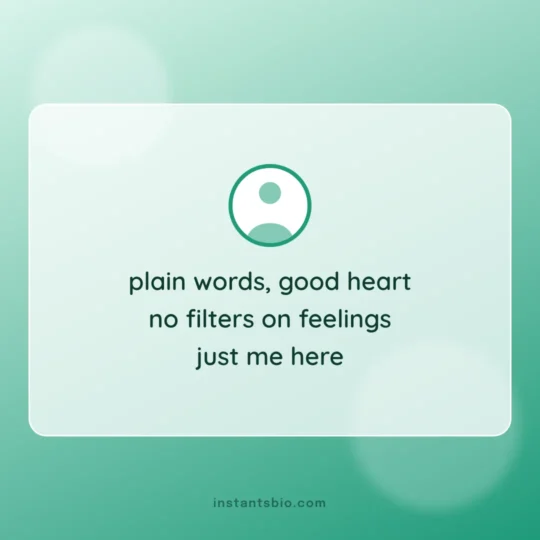 Instagram Bio Font card: plain words, good heart