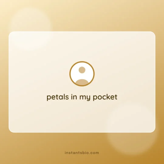 Instagram Bio Font card: petals in my pocket