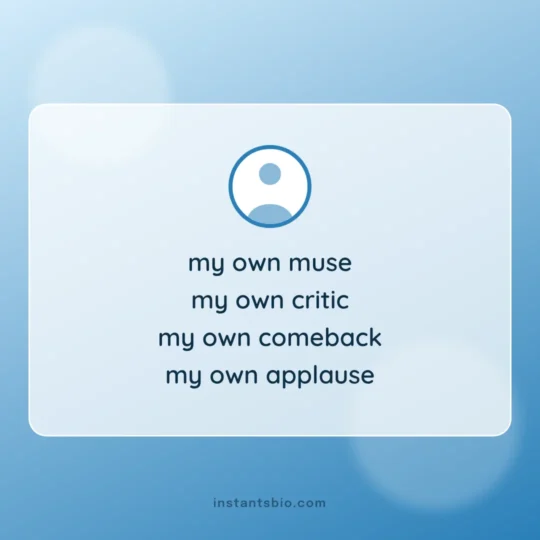 Instagram Bio Quotes card: my own muse