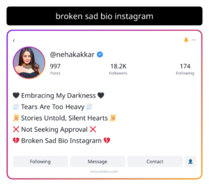 broken sad bio instagram