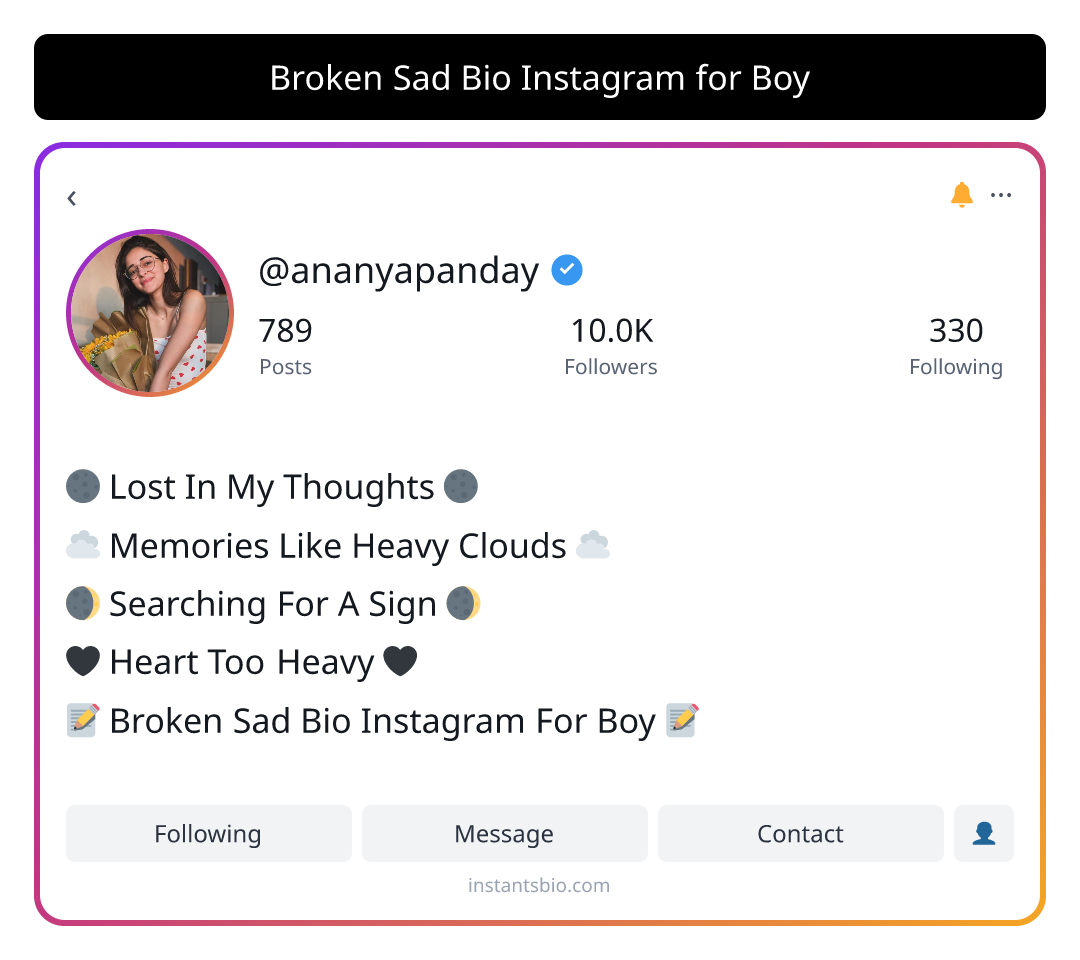 Broken Sad Bio Instagram for Boy
