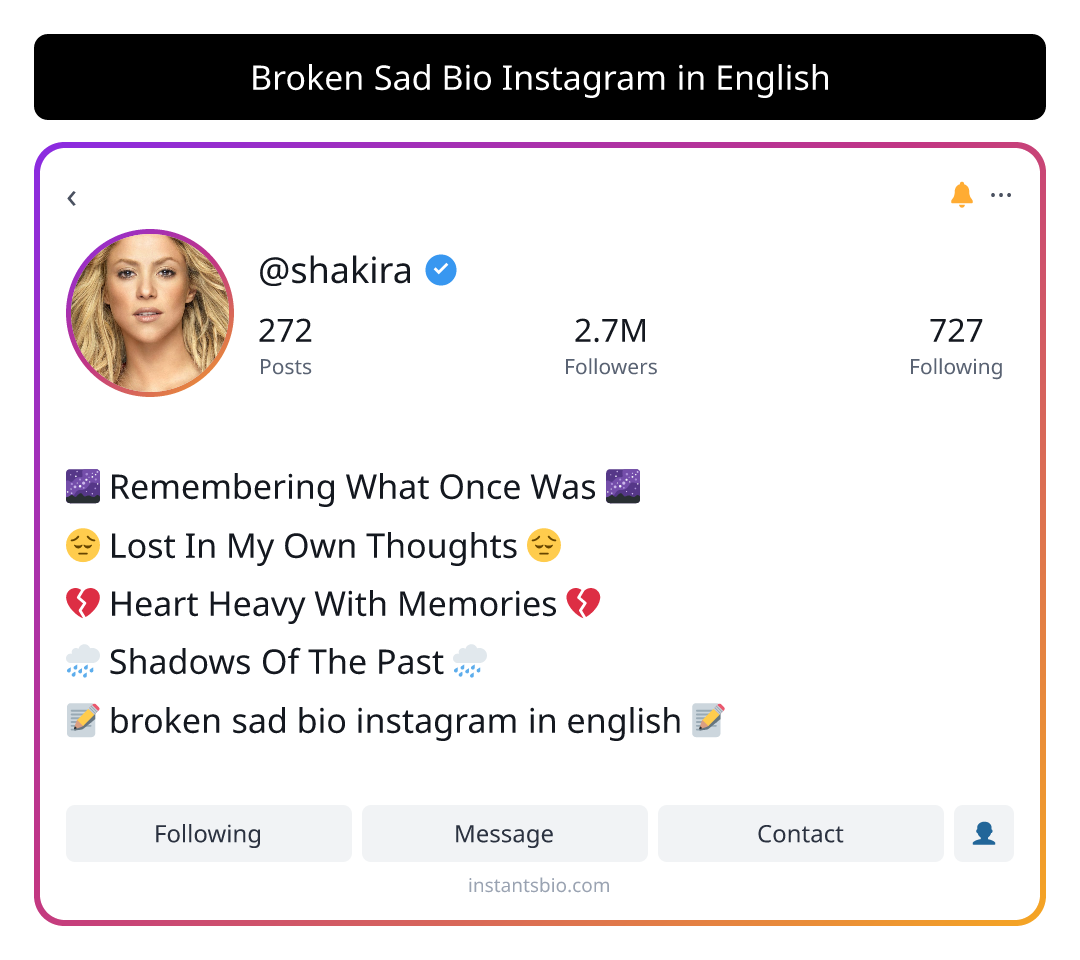 Broken Sad Bio Instagram in English