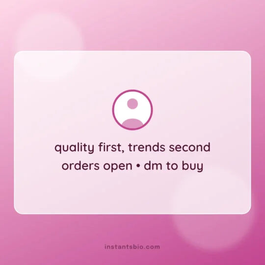 Business Bio For Instagram card: quality first, trends second