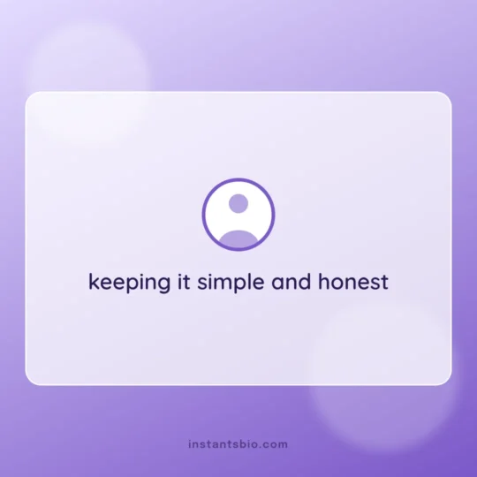 Classy Instagram Bio card: keeping it simple and honest