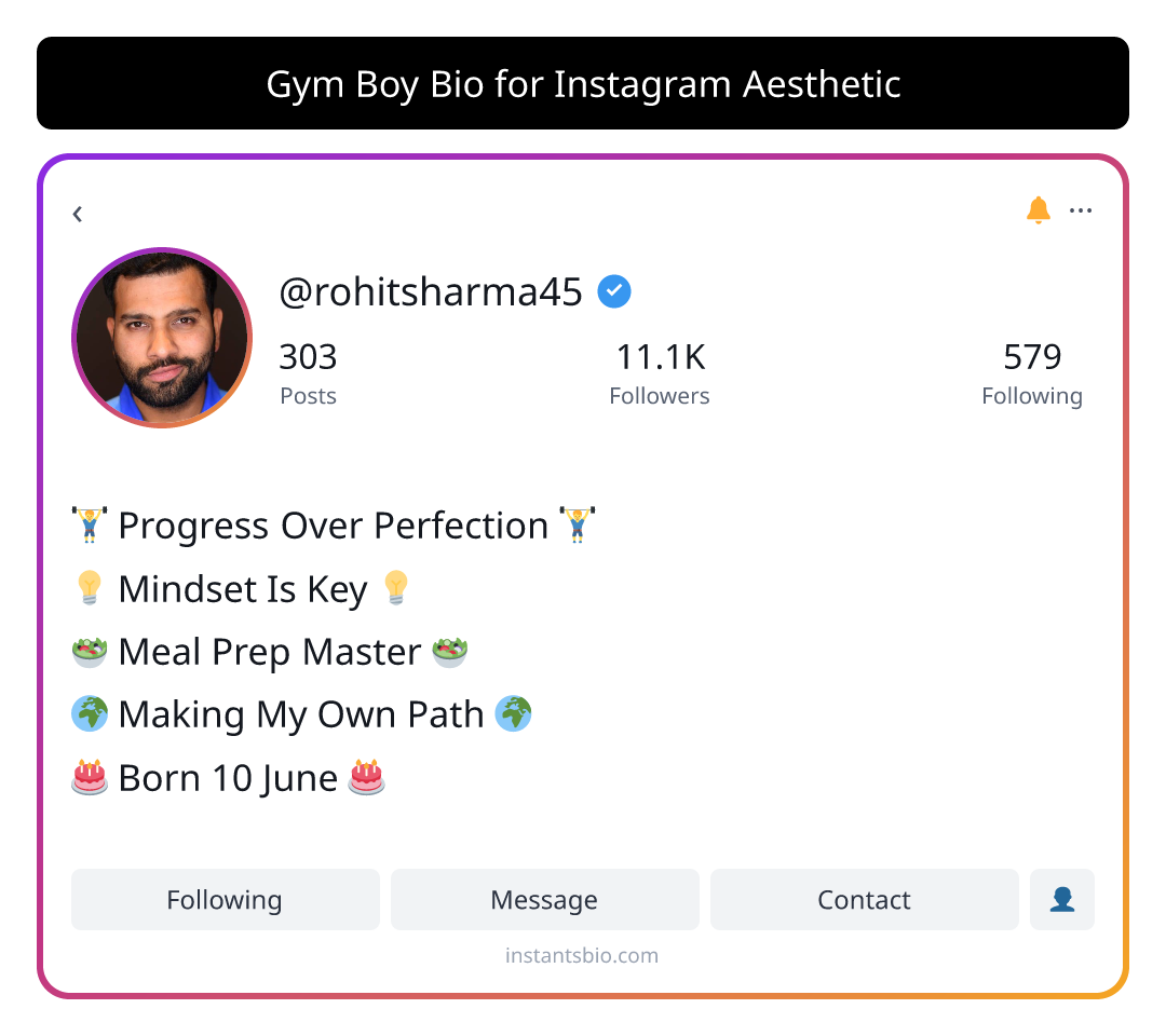 Gym Boy Bio for Instagram Aesthetic