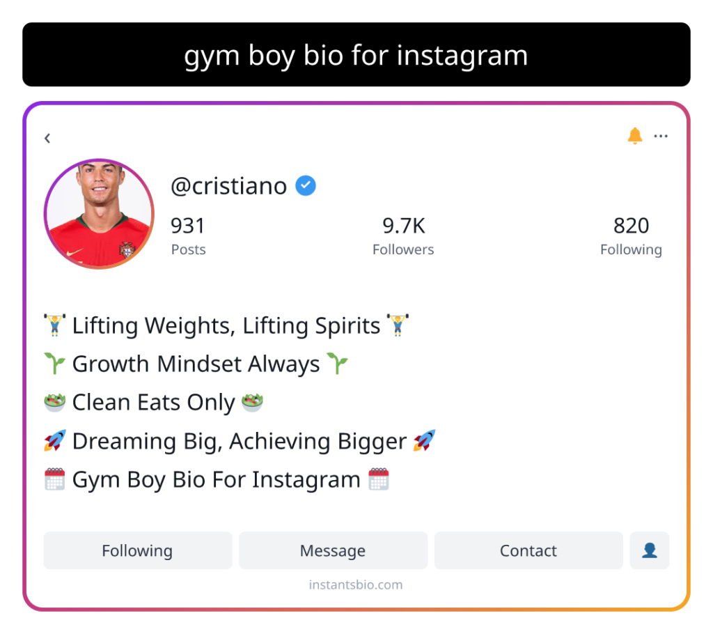 gym boy bio for instagram