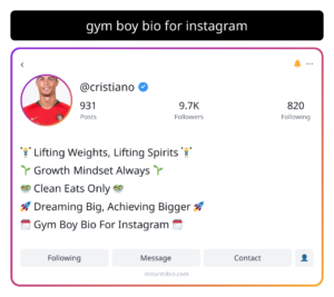 gym boy bio for instagram