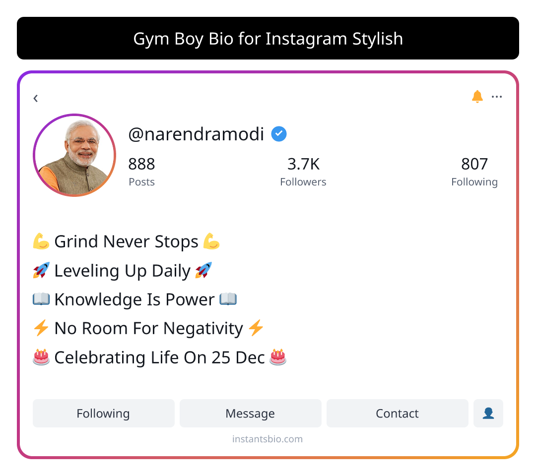Gym Boy Bio for Instagram Stylish