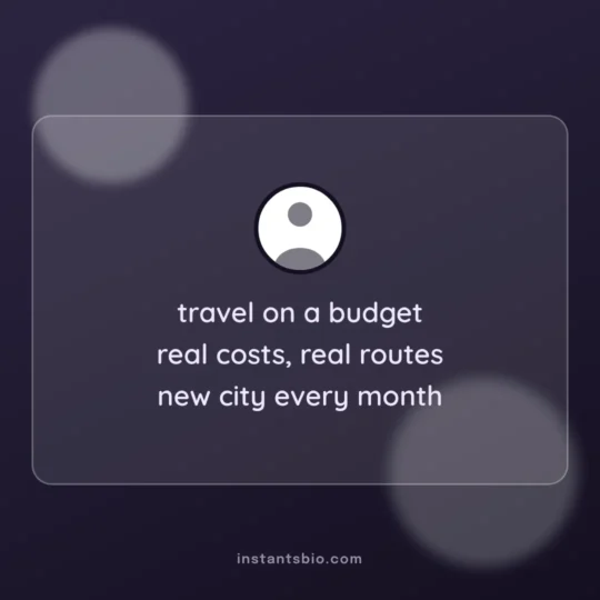 How To Write A Bio For Instagram card: travel on a budget