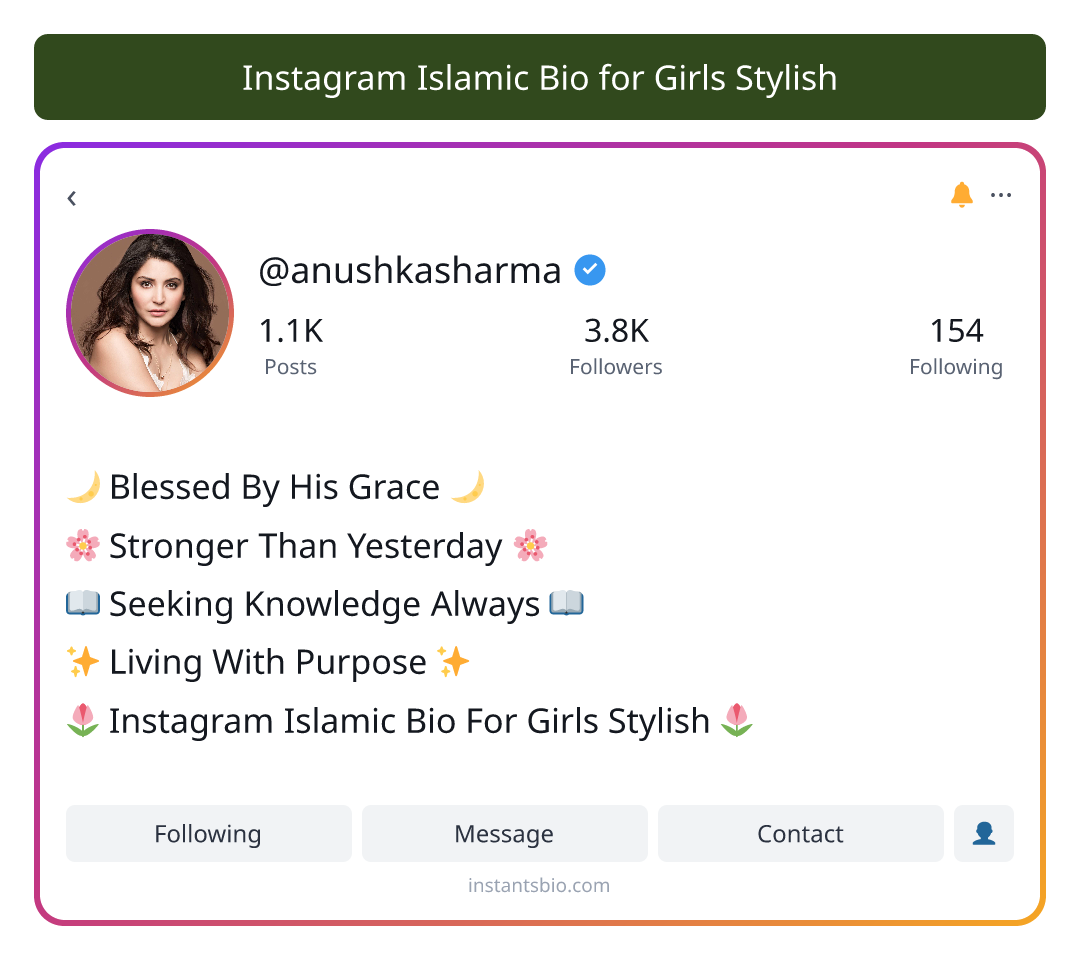 Instagram Islamic Bio for Girls Stylish
