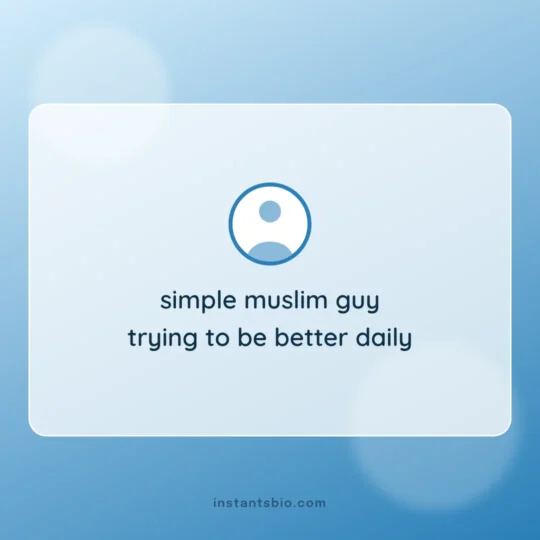 Islamic Bio For Instagram card: simple muslim guy