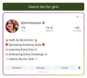 islamic bio for girls