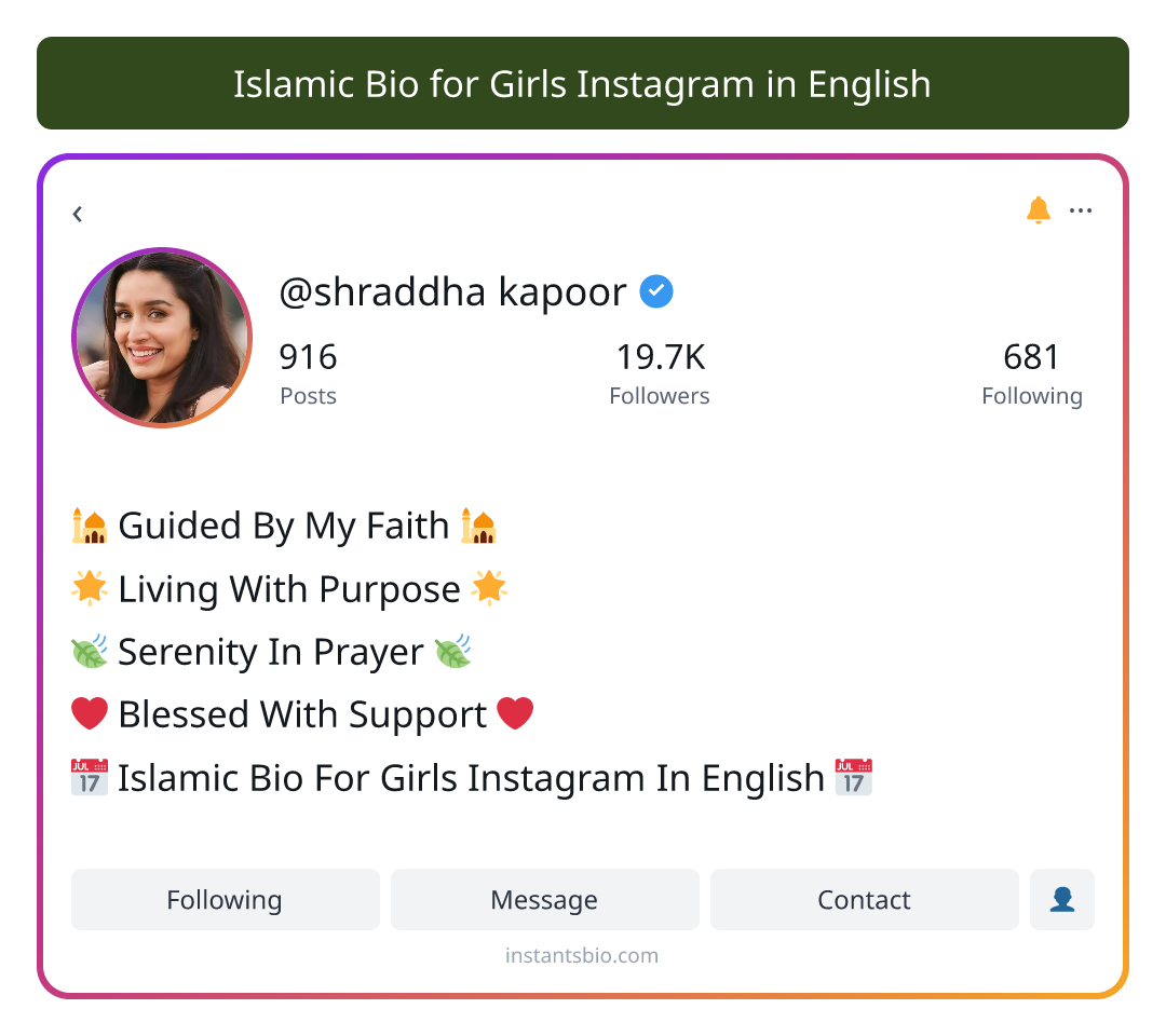 Islamic Bio for Girls Instagram in English