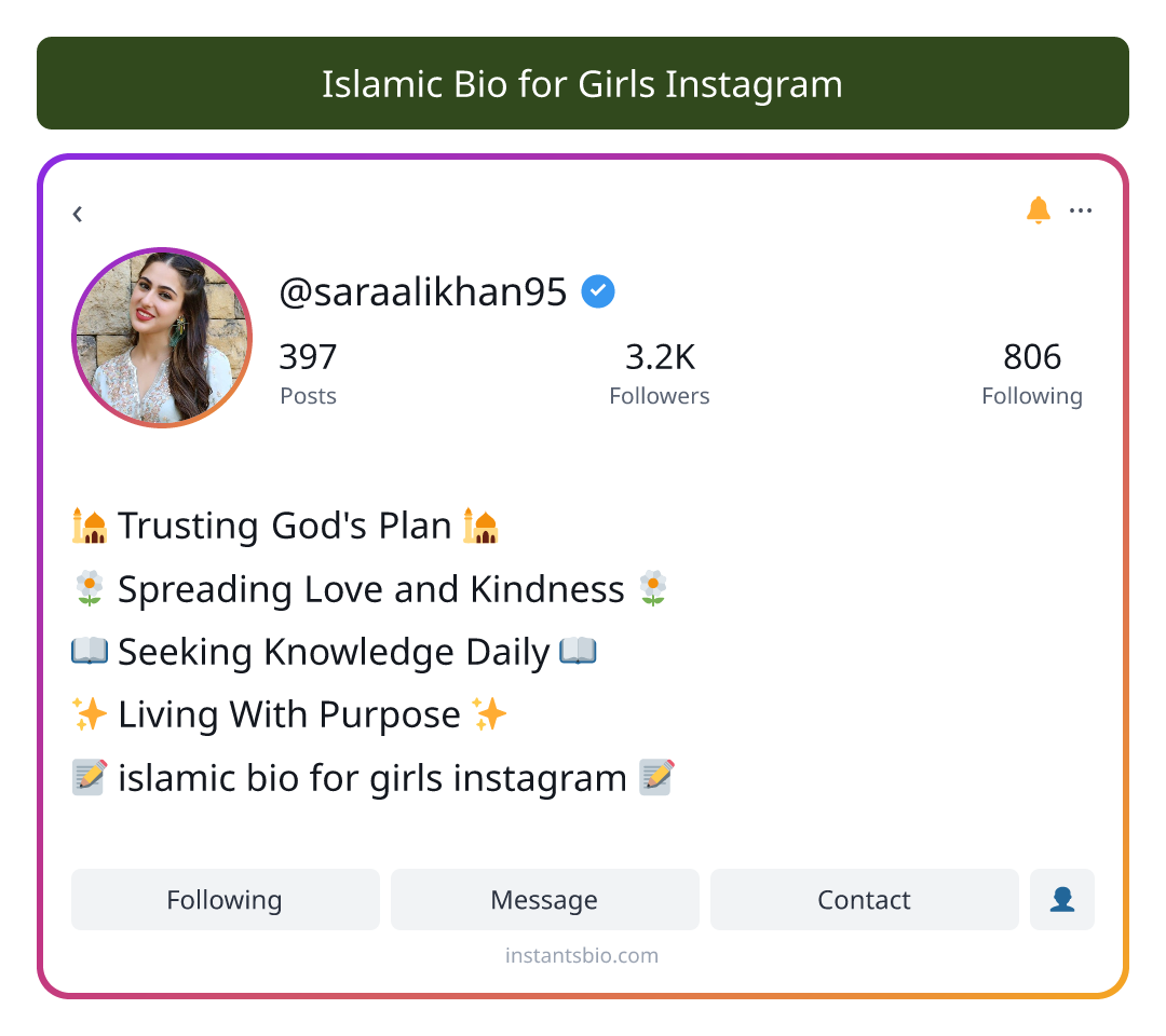 Islamic Bio for Girls Instagram