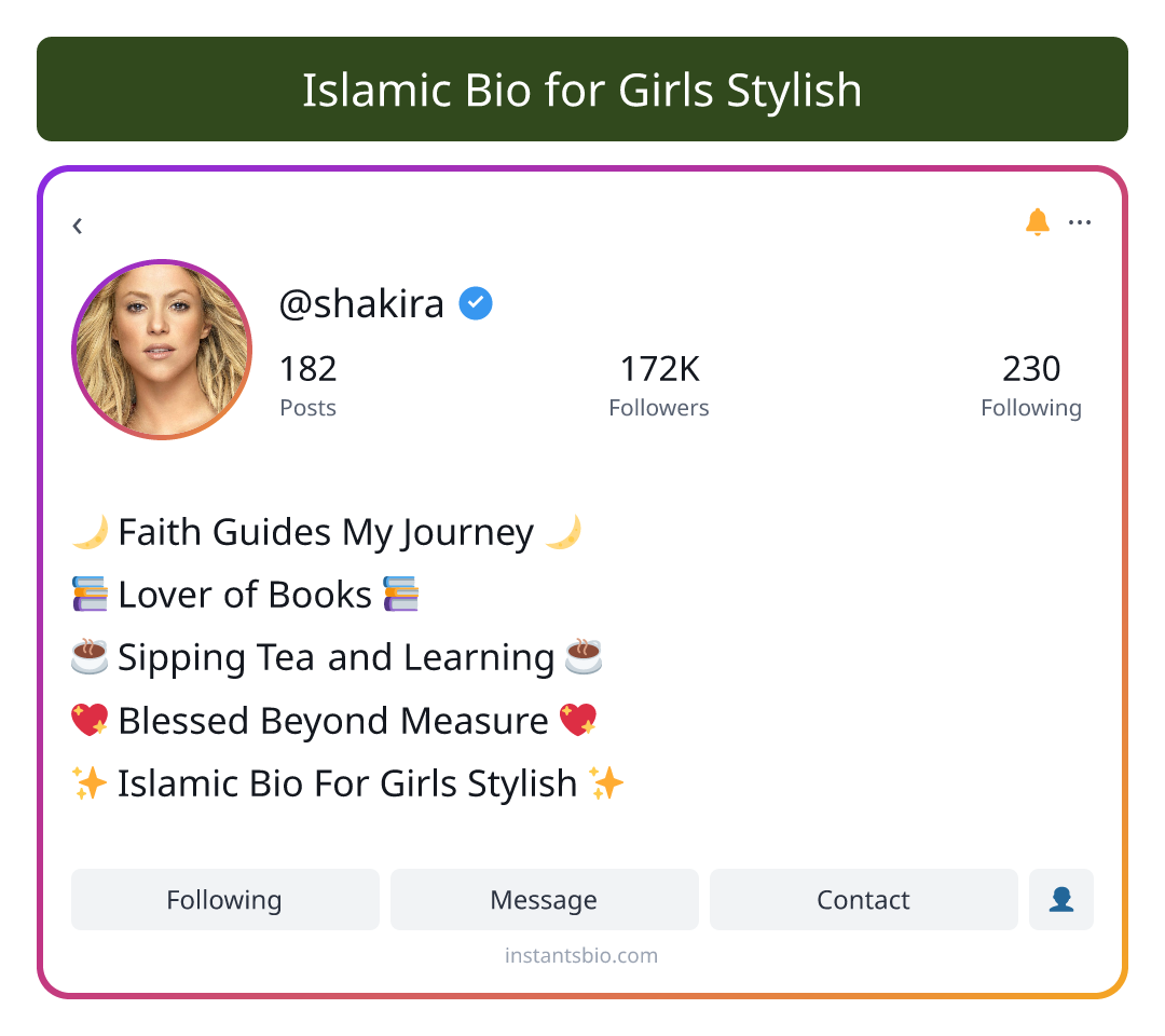 Islamic Bio for Girls Stylish