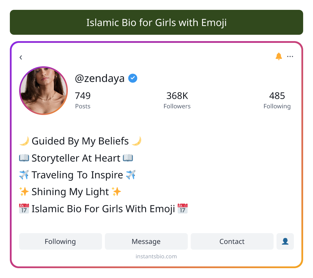 Islamic Bio for Girls with Emoji