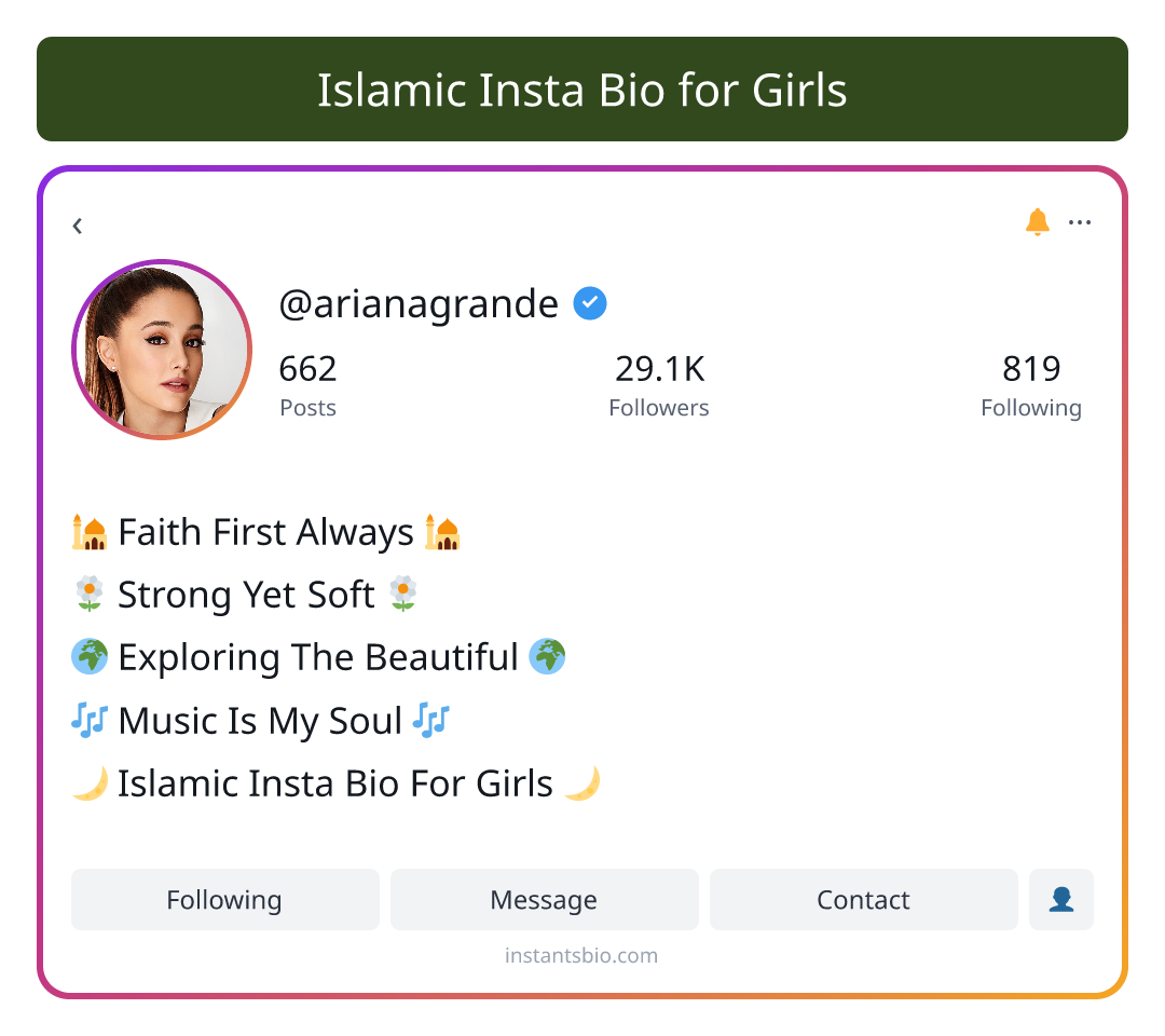 Islamic Insta Bio for Girls - islamic bio for girls