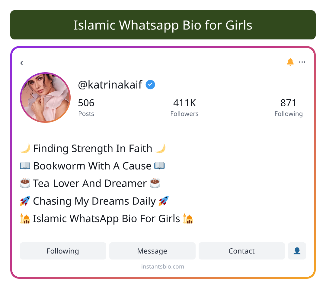 Islamic Whatsapp Bio for Girls - islamic bio for girls