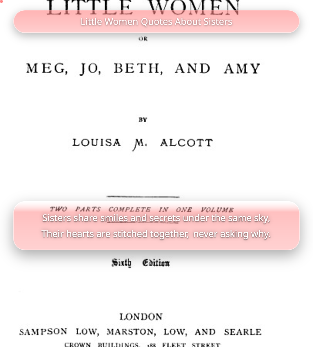 Little Women Quotes About Sisters